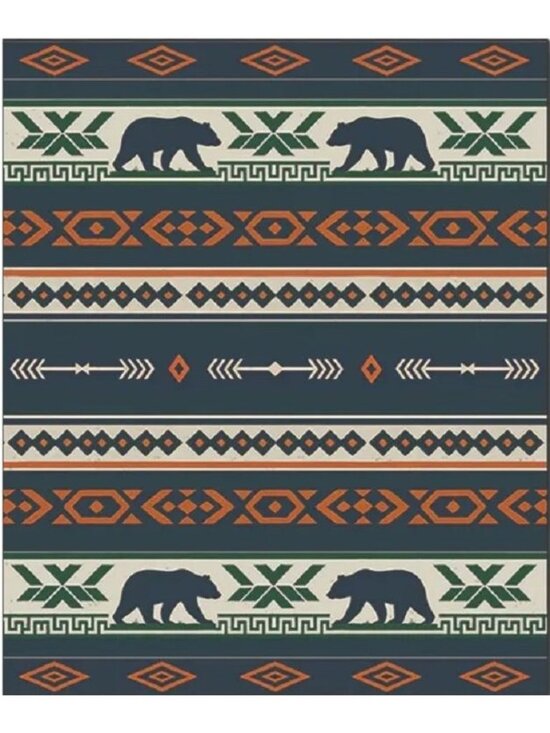 Unbranded Other - Black Bear Fleece Throw Gift Blanket Reversible Rustic Cabin Home Decor Bears